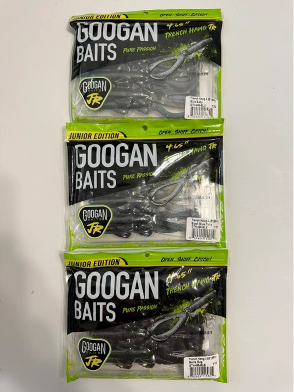 Fishing Googan Baits Trench Hawg Jr 4.65" Soft Plastic Baits 27 Count - Bama Bug